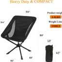 Compact Small Camping Chair, Folding Portable Camp Chair for Adults Hiking Travel Outdoor Adventures, Easy Set Up, Supports 330LBS with Cup Holder