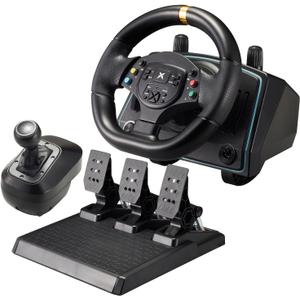 NBCP Racing Wheel for PC Xbox  1080 Gaming Steering Wheel with Hall Effect Pedals, Dual-Motor Vibration, Adjustable Sensitivity, Realistic Driving Experience