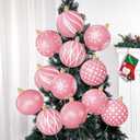 12pcs 2D Cardboard Large Pink and White Christmas Ornaments Tree Picks Decorations Candy Swirl Lollipop Peppermint Xmas Tree Topper Ornaments for Home Office Winter Holiday Xmas Party Supplies