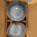 AmorArc Ceramic Dinnerware Sets for 4, 12 Pieces Square Handpainted Plates and Bowls Set, Chip and Scratch Resistant Stoneware Dishes Set, Dishwasher & Microwave Safe, Ocean Blue