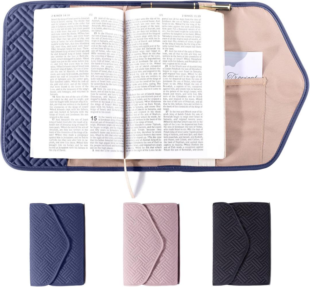 Reusable Book Cover with Magnet Closure - Adjustable Book Sleeve for Paperback & Hardcover - Book Protector with Carrier Pouch