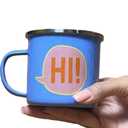 HI!  Funny Bernese Mountain Dog Lover Pet Owner Idea - 12 Oz Blue Stainless Steel Camping Mug