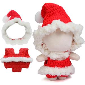 17cm Doll Clothes, 3-Piece Handcrafted Crochet Doll Clothes - Premium Dolls Outfit with Accessories, Hand Crocheted Hat, Sweaters, Bag