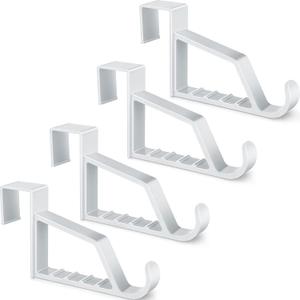 Maitys Plastic Storage Hooks, 4 Pieces Multi Hanging Organizers for Coats, Towels, Bags, Hats, Scarves (White)