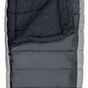 Browning McKinley 0 Sleeping Bag - Oversize Insulated Hooded Rectangle Made with Ripstop Outer and Brushed Polyester Liner, with Compression Stuff Sack (Charcoal/Gray)