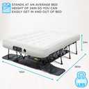 Ivation EZ-Bed (Full) Inflatable Air Mattress with Frame & Rolling Case, Built-in Deflate Defender Dual Pump Technology - 3 Min Self Inflate/Deflae Raised Blow up Bed on Legs, Premium Coil Design, Full Size
