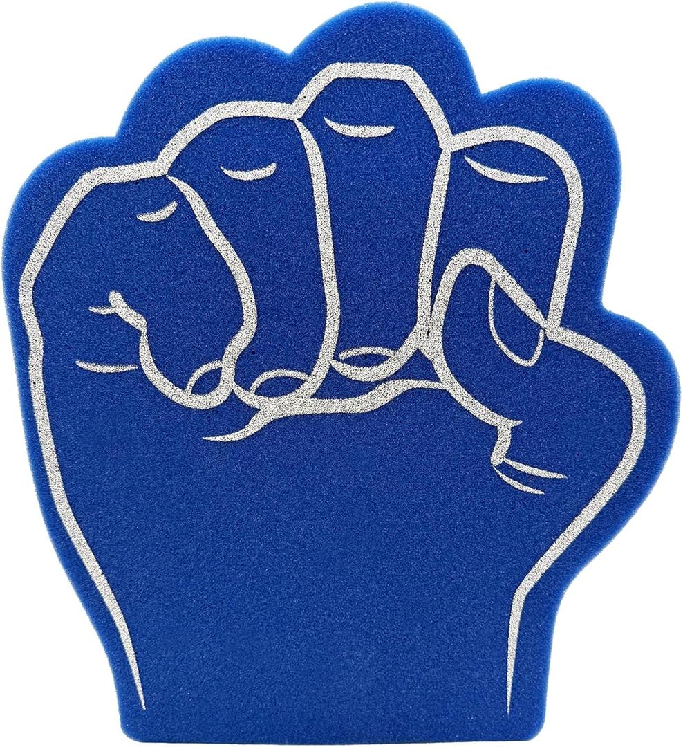 14 Inch Foam Fist Hand Mitt - Red & Blue Foam Finger Hand for Sports Fans, Events, School & Rallies - Lightweight, Reusable Spirit Hands - One Size Fits Most
