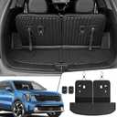 Cargo Mat with Backrest Mats 2-in-1 for 2021-2024 2025 2026 Kia Sorento 6/7 Seats Car Mat Accessories, All Weather TPE Interior Trunk Cargo Liner(Cargo Mat with Backrest Mats)