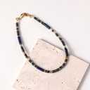 Beaded Phone Lanyard for Women Natural Stone Phone Wrist Strap Handmade Smartphone Wristlet Strap Beaded Wrist Chain (Blue)