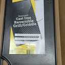 Lodge Double Play Reversible Cast Iron Grill/Griddle  DualSided with Double Burner Configuration for Eggs, Pancakes, Burgers & More  Seasoned, NonToxic Cookware  HeavyDuty Grill Pan  Black