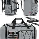 SDYSM Gym Bag for Men 45L Sports Duffel Bags 3-in-1 Travel Duffel Bag with Shoe Compartment, Gym Workout Backpack Carry On Weekender Bag Overnight Bag for Travel, Grey