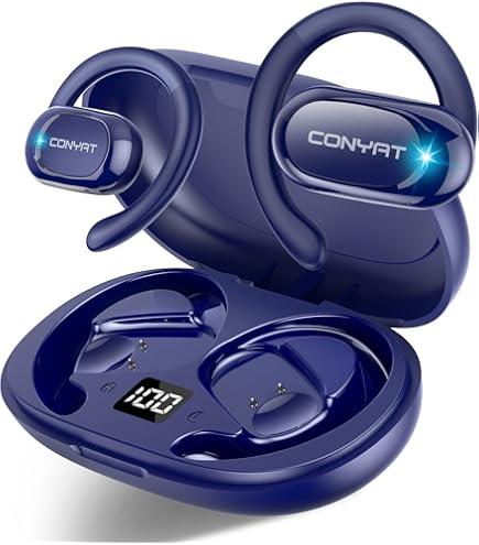 Conyat AI Translation Earbuds Real Time, 164 Language Translator Earbuds 3-in-1 Translation Headphones with 7 Translation Modes, 48H Bluetooth 5.4 Open Ear Headphones with Audio and Video Calls, Blue