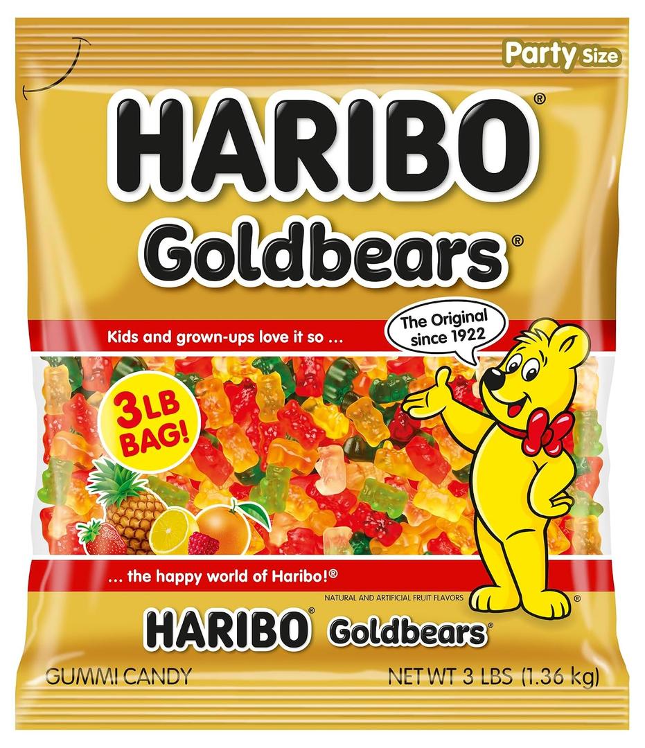HARIBO Goldbears Fruity Gummy Candy, 3 lb. Bulk Bag (EXP 03/31/27)