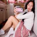 Wildflower Cases - Apple A Day, Compatible with Apple iPhone 16 Pro | Red Fruit Green Plaid Popular Aesthetic Cute Trendy - Protective Black Bumper, 4ft Drop Test Certified, Women Owned Small Business