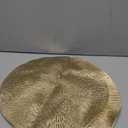 Snowkingdom Gold Round Placemats Set of 4, Golden Vinyl Metallic Hollow 15 Inch Place mats, Washable Easy Clean Wipeable Non Slip Stain Heat Resistant Dining Table Mats for Wedding Party Decoration