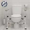 KMINA Toilet Safety Rails for Seniors, Heavy Duty Frame with Handles, Adjustable Height and Width, Handicap Grab Bars