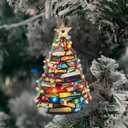Book Ornament, Book Ornaments for Christmas Tree, Hanging Christmas Ornaments 2026, Book Lovers Gifts for Women Men, Teacher Librarian Bookclub Decoration, Unique Reading Ornament for Holiday Home