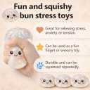 Glitter Dumpling Squishy Box Real Squishy Dumplings Squishies Fidget Toys Adults & Teens Large Adults Anxiety Relief Squeeze Toy for Boys Girls Easter Basket Stuffers,Glitter White
