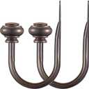 Curtain Holdbacks 2pcs, Metal Curtains Tiebacks for Drapes Window Home Decoration, Matte Brown
