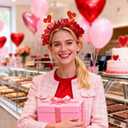 Valentines Day Headband for Kids Hearts Red Headbands for Girls Pink Glitter Cupid Costume for Women Valentine Decoration(Small)