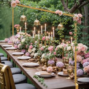 Liacere Table Rod Stand with Clamps - Gold Adjustable Table Top Arch Frame Backdrop Stand, Balloon Arch Stand for Wedding, Birthday, Party, Christmas, Easter
