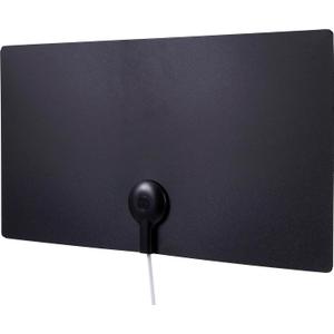 GE Ultra Edge Indoor HD Digital TV Antenna, Long Range Smart TV Antenna, Slim Decor Reversible Black White Design, Supports 4K HD Smart TV VHF UHF, 6ft Coax HDTV Cable, 11264
