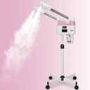 Professional Facial Steamer,2 in 1 Facial Steamers with Hot&Cool Mist, Height Adjustable Face Steamer, Pink Esthetician Steamer for Home Salon Spa
