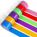 6-Pack Rainbow Colored Duct Tape, 15 Yards x 2 Inch Heavy Duty Colors Tape, No Residue, Tear by Hand & Waterproof, Great for DIY,Arts & Crafts,Color Code Boxes