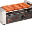 16 Capacity Commercial Hot Dog Roller Machine with 5 Stainless Steel Rollers 750W for Concession Stands, Food Trucks, Party Catering