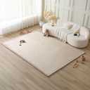 Hakuna Matte CloudSoft Baby Play Mat for Floor 80" x 110" Beige – Coral Velvet Memory Foam Rug for Crawling & Cozy Play – Non-Slip, Water-Resistant, Easy-CareTummy Time Mat, Playmat for Playpen