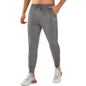 NORTHYARD Men's Running Jogger Pants Athletic Workout Sweatpants with Zipper Pockets Gym Track Jogging Sweatpant (Gray, XXXL)