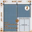 100% Blackout Room Divider Curtains Sets Blue 2 Panels W100 x L96in No Drill Curtain Rods(H) 43-120×(W) 35-200 in for Office Privacy Partition Separator
