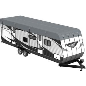 Heavy Duty RV Roof Cover - Waterproof Top Tarp Roof Only for Travel Trailer, 5th Wheel, Truck Camper & Class A B C Motorhome, Winter UV Snow Weather Protection, Gray, 34.4 x 12.5ft