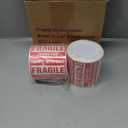 Immuson Warning Fragile Tape, 3" X 2" Fragile Handle with Care Warning Stickers for Shipping and Packing,500 Labels Per Roll (2 Rolls)