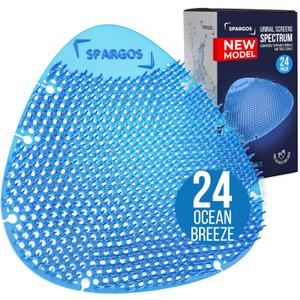Urinal Screen Deodorizer (24 Pack) - Urinal Cakes - Fresh 3d Wave Anti-Splash - Odor Protection for Toilets in Bathroom Office Stadiums Schools with Free Gloves - 24 pcs Blue Spectrum Model