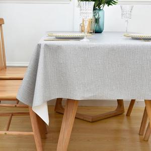 Yofori Wipeable Waterproof Tablecloth for Rectangle Table Heavy Duty Vinyl Tablecloths Outdoor PVC Table Cover for Picnic (B-Gray, 54'' x 54'')