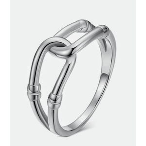 Jude Jewelers Stainless Steel Wave Knotted Chain Infinity Classic Plain Promise Statement Anniversary Ring (1 inch)