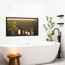WICHEMI Shower Niche No Tile Needed for Bathroom Storage, Shower Niche LED Lights Waterproof Recessed Wall Niche 24" X 12" 304 Stainless Steel Bathroom Niche for Shower Wall, Matte Black