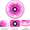 8pcs Inline Skate Wheels Led Light-Up Wheels 64/70/72/76/80mm w/Bushings 85-88A for Kids and Youth Beginners Children's Inline Skates Indoor/Outdoor Use (Pink, 76mm)