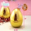 JOYIN 24 Pcs Large Plastic Golden Easter Eggs, 6 Inches Jumbo Eggs Fillable for Easter Themed Hunt Basket Stuffers Fillers Filling Treats Party Favor Classroom Prize Supplies
