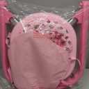 Foldable Baby Walker with Wheels  9 Adjustable Heights, Reinforced Frame, Activity Center with Music & Lights, Removable Tray, Two Rear Wheel Modes (Swivel or Forward-Only) for Babies 6-18 Months (Rose pink)