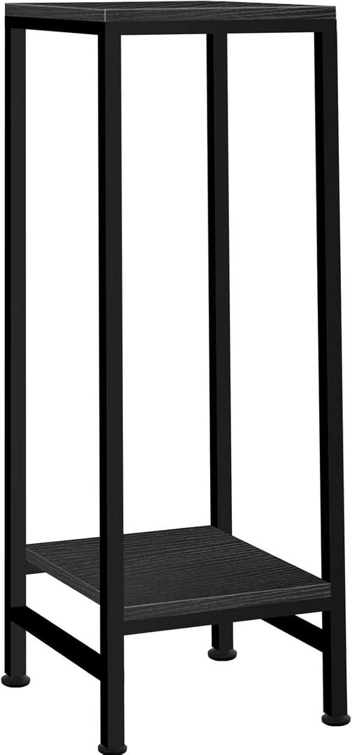 Plant Stand Indoor, Tall Plant stands for Indoor Outdoor Plants, 2 Tier Heavy Duty Plant Shelf 31" Metal Pedestal Stand Modern Corner Flower Stand for Patio, Living Room, Balcony(Black)