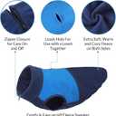 Queenmore Fleece Sweater for Dogs, Pet Vest Jacket Sweatshirt Winter Clothes for Boy Or Girl, Navy/Blue, S