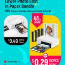 Liene M100 4x6'' Photo Printer, Phone Printer 100 Sheets & 3 Cartridges, Full-Color Photo, Portable Instant Photo Printer for iPhone Android, Thermal Dye Sublimation, Wi-Fi Picture Printer 100 Papers