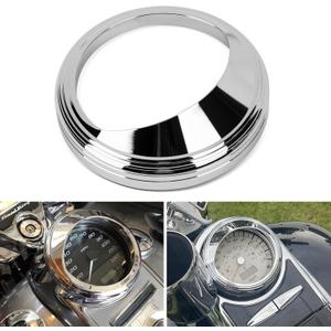 PSLER Motorcycle 5" Tank-Mounted Speedometer Gauge Bezel Cover Trim Ring with Visor Fits for most Road King Electra Glide Dyna Softail Touring 1968-2019 with 5 inch Speedometer (Chrome)