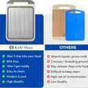 Double Sided Cutting Board - 2-Sided Chopping Boards for Kitchen - Versatile Wheat Straw PP, Stainless Steel Cutting Board for Meat, Fruit, Vegetables - Easy Cleaning Food-Safe BPA-Free - 9.8"x14.5"