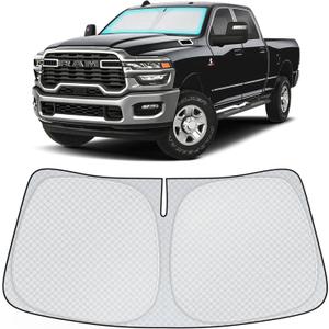 INSAUTO Windshield Sun Shade for 2010-2024 2025 Dodge RAM 2500 3500 Accessories, [Upgraded 7-Layer Protection], Foldable Front Windshield Sunshade, Block Out UV Rays & Heat, Keep Car Cool