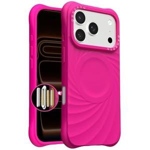 ORNARTO Vortuxe for iPhone 17 Pro Case 6.3" | 2X MIL-STD Protection | Camera Control Button | Compatible with MagSafe | Sleek Aesthetic Liquid Silicone Phone Cover | Hot Pink
