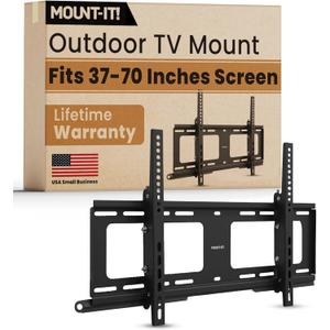 Mount-It! Weatherproof TV Wall Mount | Lockable & Tilting 2.1" Low Profile Design Fits 37 38 42 50 55 58 60 65 70 75 80 Inch Televisions | VESA Compatible up to 600x400mm | 176 Pound Capacity