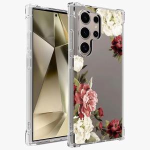 Phone Case for Galaxy S24 Ultra Case, Samsung S24 Ultra S928U Case Girls Women, Slim Shockproof Clear Floral Pattern Flexible TPU Protective Cover for Samsung Galaxy S24 Ultra, Blossom Flower